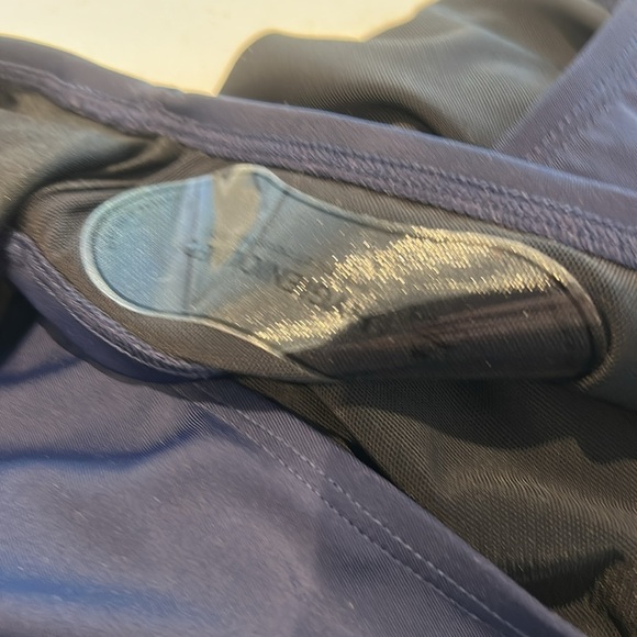 CUPSHE Navy Flowy Ruffle Trim Ruched Front Tummy Control Swimsuit Plus Size 2X - Picture 11 of 15